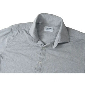 Twillory Shirt Untuckabl Mens Large Ash Gray Tailored Performance Button Up